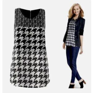 CAbi style 3090 broken check houndstooth sleeveless top Large